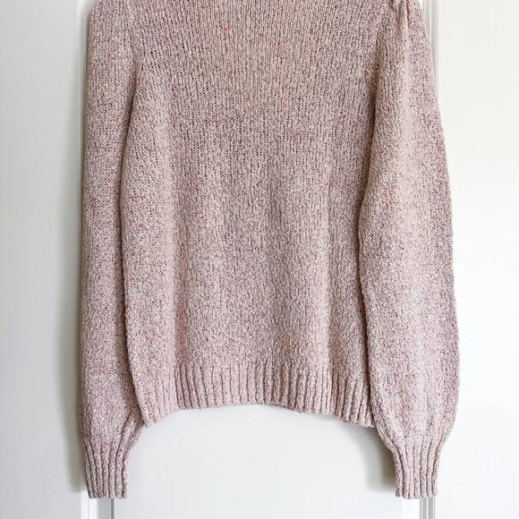 Paige Women's Cotton Silk Blend V-Neck Sweater - Pink Multi, Size S - Picture 3 of 6